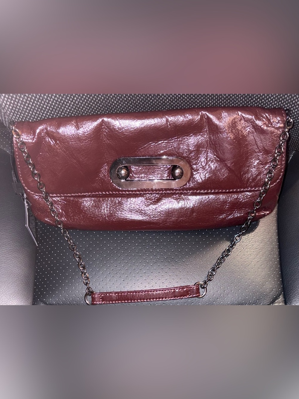 Hobo International Alicia Patent Leather Shoulder Bag - Maroon - New with Tags